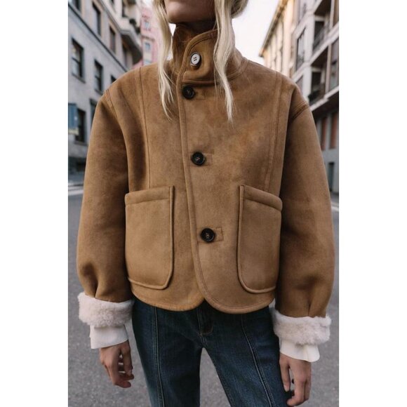 ZARA REVERSIBLE DOUBLE-FACED JACKET - Picture 5 of 11